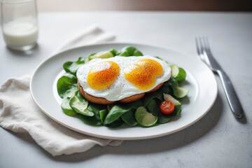 Wall Mural - egg with tomato and basil