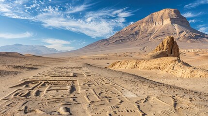 Wall Mural - Atacama Desert Petroglyphs: Enigmatic Markings
