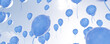 Serene sky filled with blue balloons floating upwards during daytime 3d render illustration