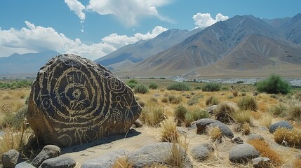 Wall Mural - Atacama Desert Petroglyphs: Enigmatic Markings
