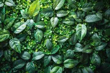 This image is filled with lush green leaves, presenting a play of light and shadows to form a serene nature texture