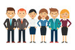 © wannasak - Group of business people standing together. Vector illustration in flat style.