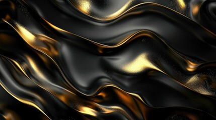 Wall Mural - abstract wallpaper. Three-dimensional dark golden and black background. golden wallpaper. Black and gold background AI generated