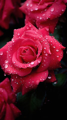 Poster - Water drop on rose flower