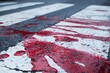 Blood stains after an accident at a zebra crossing