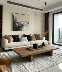 Poster - Modern minimalist living room interior design