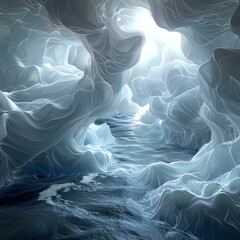 Wall Mural - Underwater Bioluminescent Cave