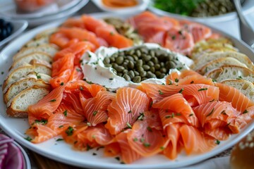 Wall Mural - Assorted Food Platter on White Plate