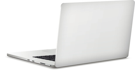 Wall Mural - laptop backside isolated on white background