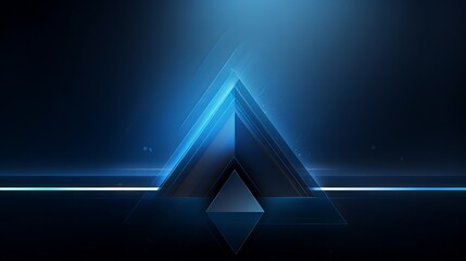Wall Mural - Dynamic business presentation background: dark blue abstract with 3d light arrow bar and triangular shapes

