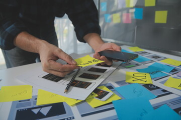 ux graphic designer creative sketch planning application process development prototype wireframe for