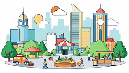 Wall Mural - a country with a bustling city center filled with modern buildings and highrise skyscrs. a the concr