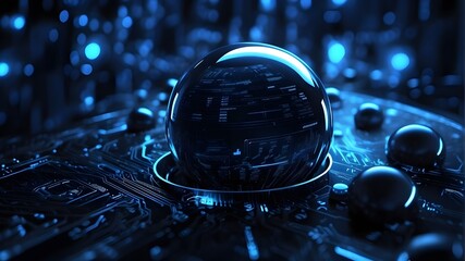 Innovation future nanotechnology, black cyber identity, blue tech, datum reality code, binary high digit, science fiction, virtual advance system technology, technically