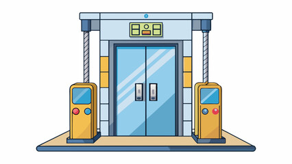 Wall Mural - an elevator control program is designed to transport people safely between different floors of a bui