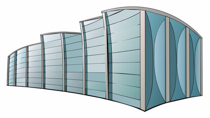 Wall Mural - a set of sleek curved panels made from reflective sheet metal used to construct the exterior of a fu