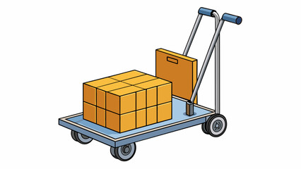 Wall Mural - a wheeled metal cart with a long handle used to lift and transport heavy boxes and crates. the palle