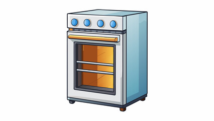 Wall Mural - tall and wide the oven stood alone with a shiny white finish. it had double glass doors with a horiz