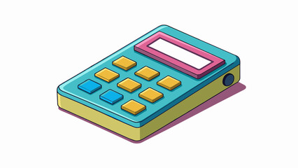 Wall Mural - The small square object was made of sy plastic and had a screen on one side that displayed various numbers and symbols. It could fit in a pocket and. Cartoon Vector