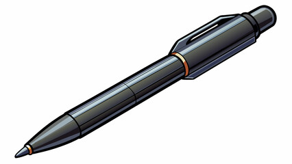 Wall Mural - the third candidate is a sleek pen made of a glossy black material. its tip is precise and smooth al