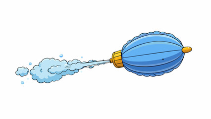 Poster - A balloon rapidly expanding as it is filled with air stretching and becoming taut with invisible pressure.. Cartoon Vector