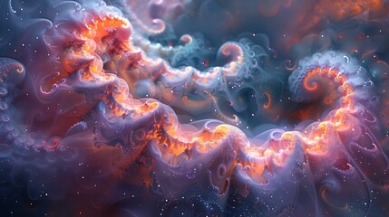 Wall Mural - show the intricate and repeating patterns found in both the micro and macro cosmos through a vibrant
