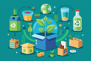 Fototapete - product packaging design that transforms into a reusable item, promoting sustainability