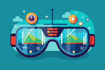 Aufkleber - pair of augmented reality glasses that display information subtly within the user's vision