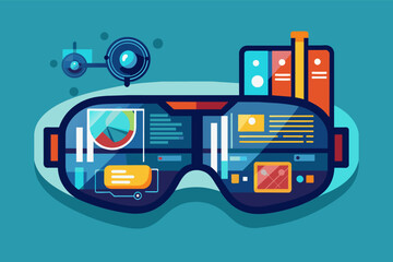 Aufkleber - pair of augmented reality glasses that display information subtly within the user's vision