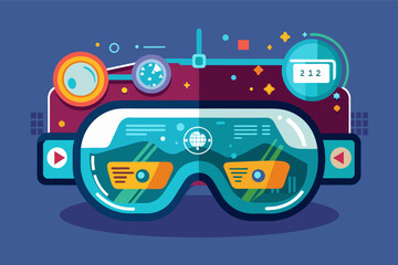 Aufkleber - Augmented reality overlays VR set vector