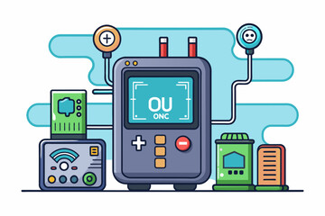Aufkleber - An ONU device with a built-in diagnostic tool to troubleshoot any connection issues