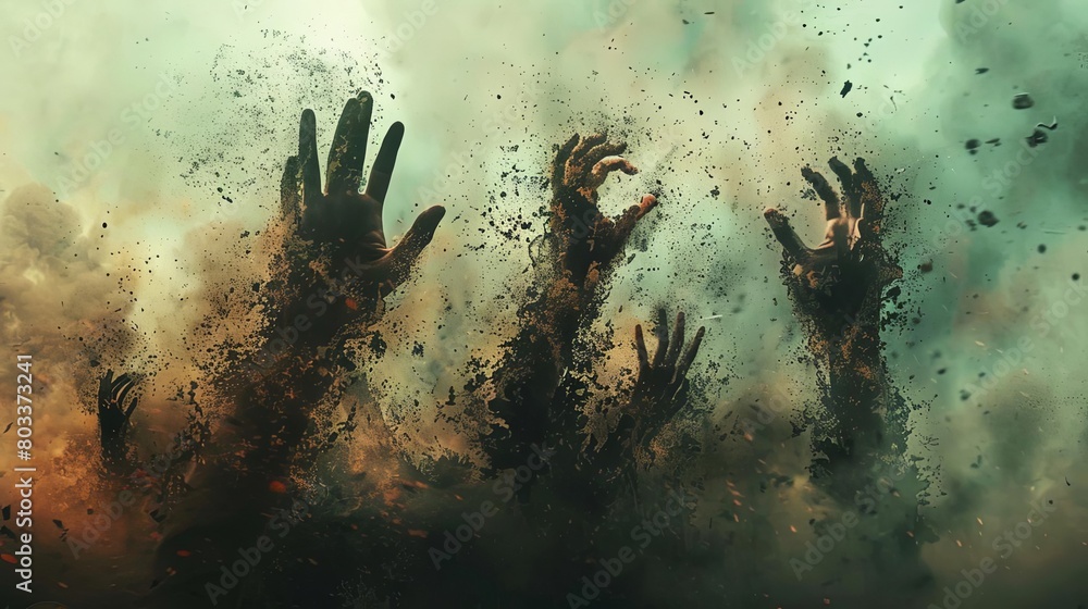 Hand Fading A thought-provoking image showing human hands fading away into the air ...