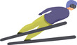 Ski jumper fly icon cartoon vector. Active winter sport. Extreme slalom
