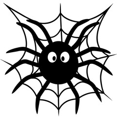 Wall Mural - Spider with web cartoon 