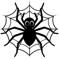 Wall Mural - Spider with web cartoon 