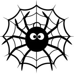 Wall Mural - Spider with web cartoon 