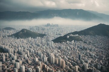 Poster - mountains in the fog