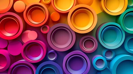 Wall Mural - modern and trendy abstract background with gradient color circles