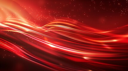 Wall Mural - red abstract background with blurred magic neon light curved lines