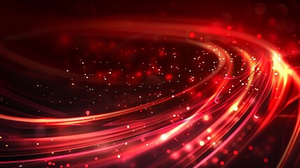 Wall Mural - red abstract background with blurred magic neon light curved lines