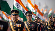 © mikhailberkut - Indian Army Officers in Uniform with National Flags at Parade