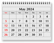 Page of the annual monthly calendar - May 2024