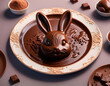 A Bunny made of chocolate chocolate