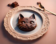 A cat made of chocolate chocolate