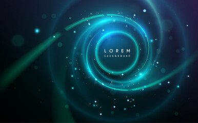 Wall Mural - neon light spin effect with sparks