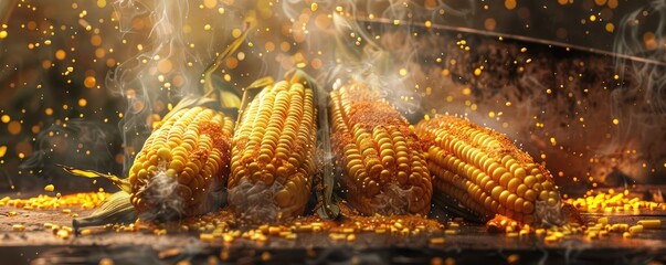 A close up of the boiled corns,food concept.