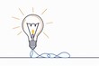 © SKIMP Art - A simple line drawing of an idea bulb with one string connected to the bulb, symbolizing creativity and innovation on a white background Generative AI