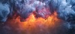 Colorful clouds of smoke in the form of a fire. Abstract background
