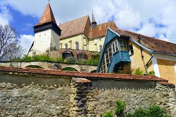 Wall Mural - Exterior view of a fortified church in the Transylvanian village of Biertan. A Romanian landmark listed as a UNESCO World Heritage Site.