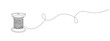 © Sviatlana - Continuous drawing of a single editable line of spool of thread. Simplified spool icon for needlework and tailor. Vector illustration.