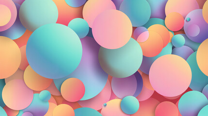 Wall Mural - Soft Pastel Bubbles Floating